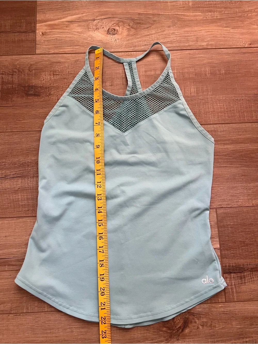 Alo Yoga Elite Tank Top Light Blue Mesh Size Small